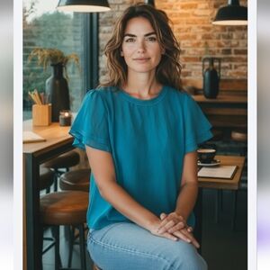 💠Liz Claiborne Short Sleeve Dressy Top